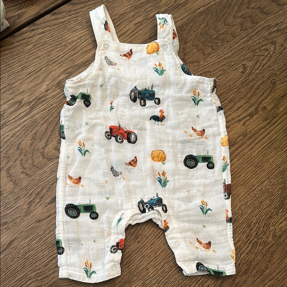 Angel Dear Farm Print Baby Overalls